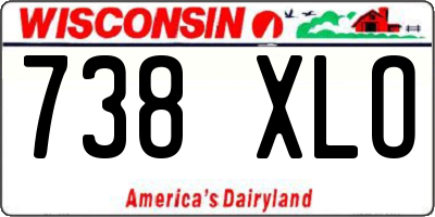 WI license plate 738XLO