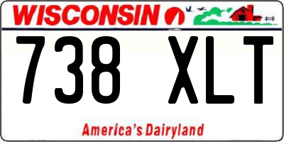 WI license plate 738XLT