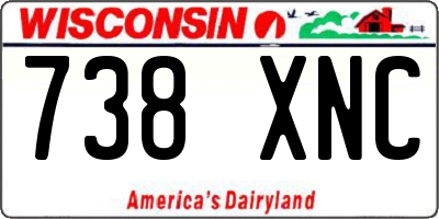 WI license plate 738XNC