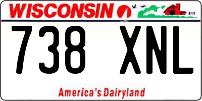 WI license plate 738XNL