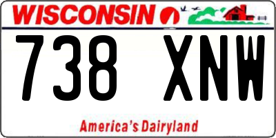 WI license plate 738XNW