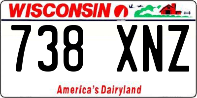 WI license plate 738XNZ