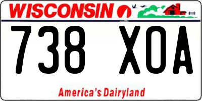 WI license plate 738XOA