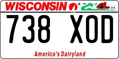 WI license plate 738XOD