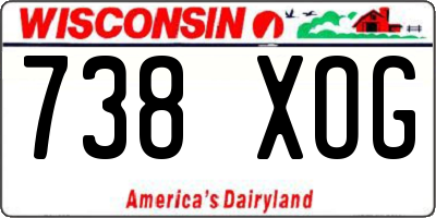WI license plate 738XOG
