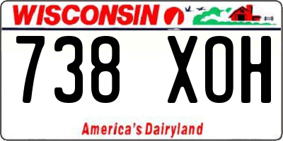 WI license plate 738XOH