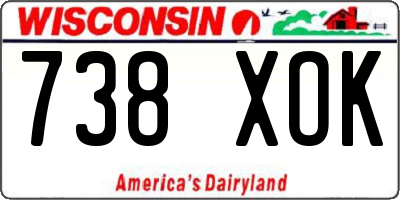 WI license plate 738XOK