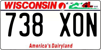 WI license plate 738XON