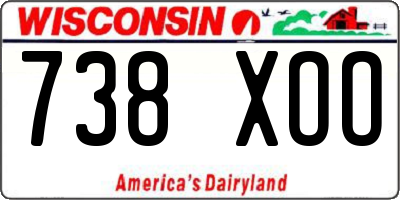 WI license plate 738XOO
