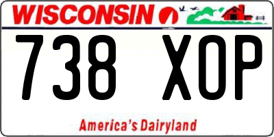 WI license plate 738XOP