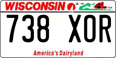 WI license plate 738XOR