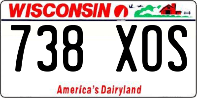 WI license plate 738XOS