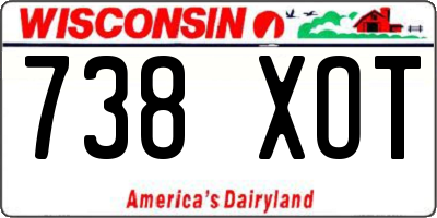 WI license plate 738XOT