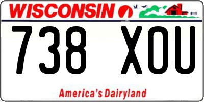 WI license plate 738XOU