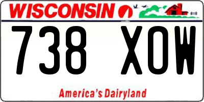 WI license plate 738XOW