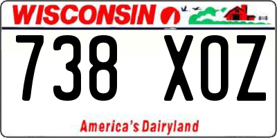 WI license plate 738XOZ