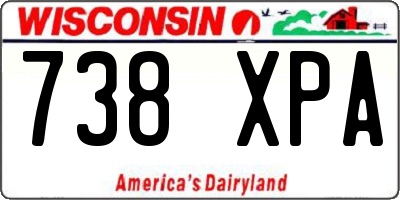 WI license plate 738XPA