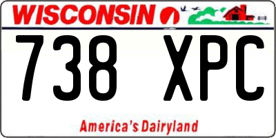 WI license plate 738XPC