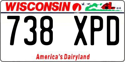 WI license plate 738XPD
