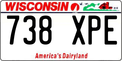 WI license plate 738XPE