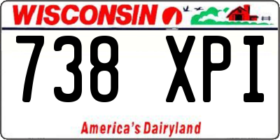 WI license plate 738XPI