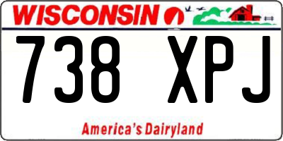 WI license plate 738XPJ