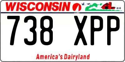WI license plate 738XPP