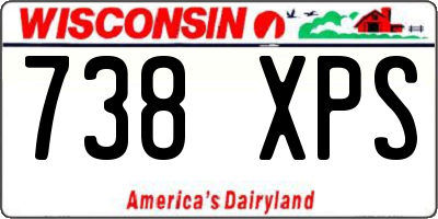 WI license plate 738XPS