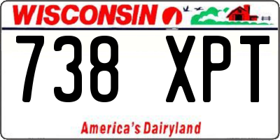WI license plate 738XPT