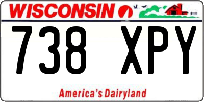 WI license plate 738XPY