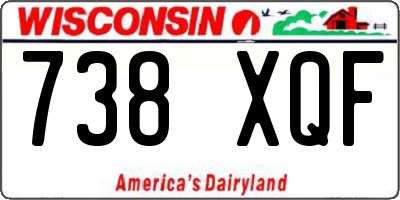 WI license plate 738XQF