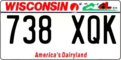 WI license plate 738XQK