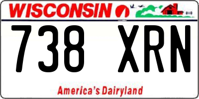 WI license plate 738XRN