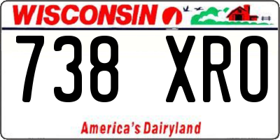 WI license plate 738XRO