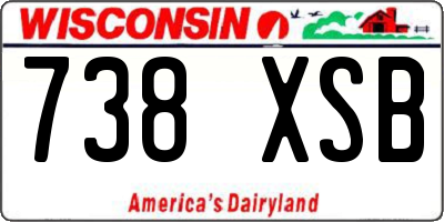 WI license plate 738XSB