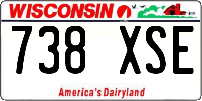 WI license plate 738XSE