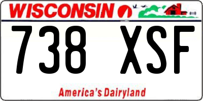 WI license plate 738XSF