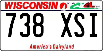 WI license plate 738XSI