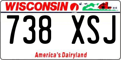 WI license plate 738XSJ