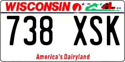 WI license plate 738XSK