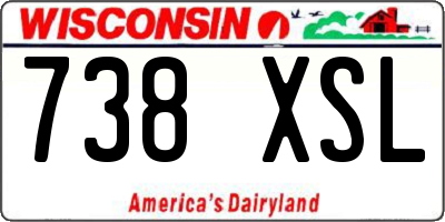 WI license plate 738XSL