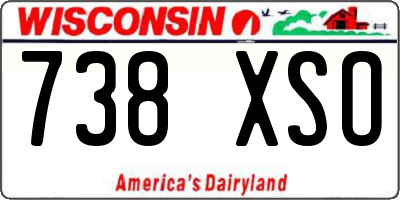 WI license plate 738XSO