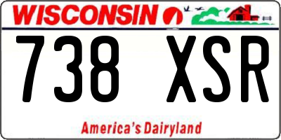 WI license plate 738XSR