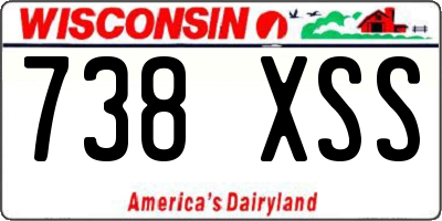 WI license plate 738XSS
