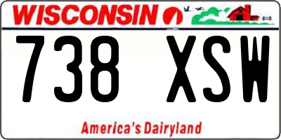 WI license plate 738XSW