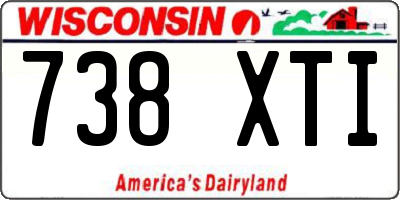 WI license plate 738XTI