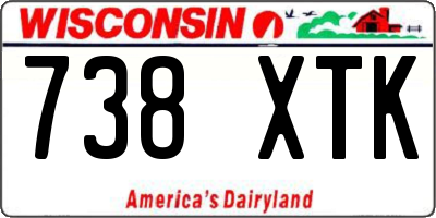 WI license plate 738XTK