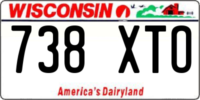 WI license plate 738XTO