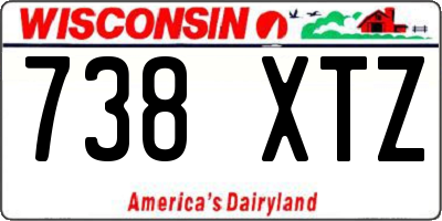 WI license plate 738XTZ
