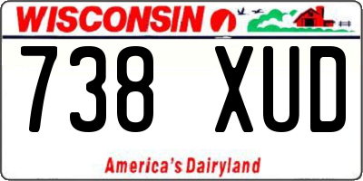 WI license plate 738XUD